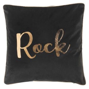 Image de Homemaison Coussin à l'allure rock and roll Noir 45 x 45cm