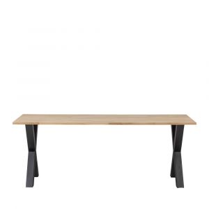 Made by Woood TABLO - Table à manger en bois piétement en X 200x90cm - Naturel