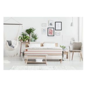 Ensemble sommier matelas LE DOUX 90x200cm Mémoire de forme 3 zones de confort Ep 24cm + sommier kit Blanc