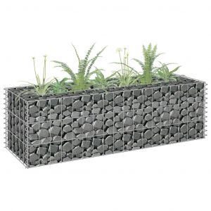 VidaXL Lit surélevé à gabion Acier galvanisé 90x30x30 cm