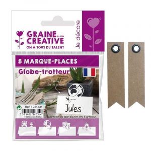 8 places Globe trotteur + 20 étiquettes kraft Fanion