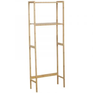 Image de Tendance Meuble dessus de Toilettes WC avec 2 Étagères en Bambou H 161 cm - Naturel