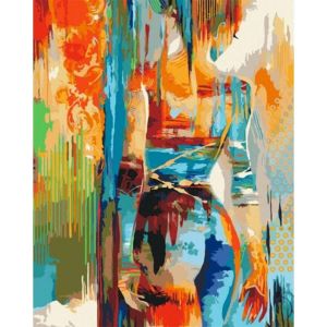 Figured'Art Peinture par Numéro Adulte avec cadre Beauté en couleurs - Kit DIY Numéro d'Art - 40x50cm toile tendue sur châssis