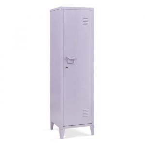 Armoire &agrave; casier Kurikka m&eacute;tallique v&eacute;rouillable 137 x 38 x 38 cm violet clair [en.casa]
