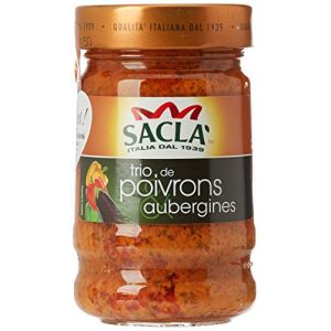 Sacla Sauce pour P&acirc;te Trio de Poivons Aubergine 190 g
