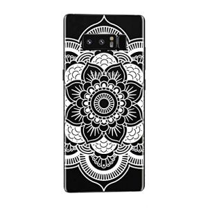 NOVAGO® Samsung Galaxy Note 8 Coque souple transparente et résistante anti choc avec impression gravée (Rosace blanche)