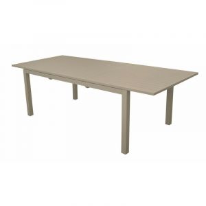 Proloisirs Table de jardin rectangulaire extensible Genes - creme 160/240 cm