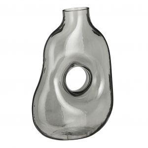 Mica Decorations Jay Vase - L19 x L11 x H25 cm - Verre - Gris clair