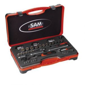 Image de Sam Outillage Coffret douilles et accessoires 1/4 et 1/2 - 52 outils - 75RS1Z