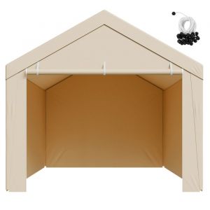 Toile De Remplacement Pour Carport-Duoku-6 X 3 M-B&acirc;che Pour Abri Voiture-Couverture Imperm&eacute;able Et R&eacute;sistante Aux Uv-Beige