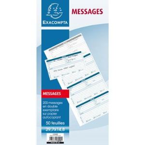 Image de Exacompta Cahier à 4 messages téléphones par pages 50 feuilles (148 x 297 mm)