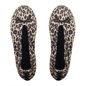 - Ballerines en Velours petit noeud animal marron