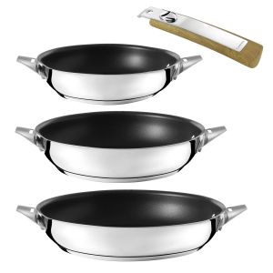 Cuisinox - Eclipse - Lot de 3 poêles 20-24-28 cm revêtement céramique