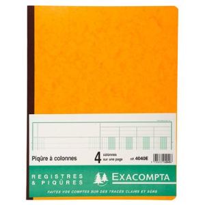 Exacompta Registre 4 colonnes 80 pages (250 x 320 mm)