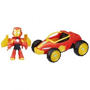 Hasbro Iron Man and His Awesome Friends Marvel, Figurine Iron Man et V&eacute;hicule Bolide, Jouet pour Enfants Marvel D&egrave;s 4 Ans, Jouet de Collection en Plastique