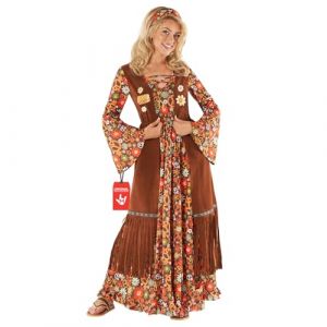 Morph Costume Hippie Femme D&eacute;guisement Ann&eacute;es 70 Tenue R&eacute;tro Vintage Soir&eacute;e Halloween S