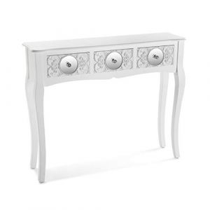 Image de Versa 21600045 Table d'entrée Console intérieure, Bois, Blanc, 80 x 25 x 95 cm