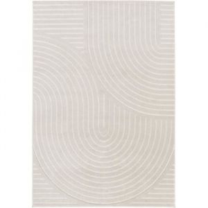 D&eacute;coweb Tapis de salon - Circle Line - Beige et &eacute;cru - 160 x 230 cm