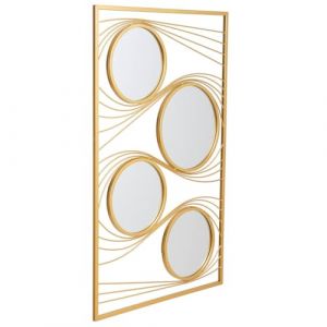 Alexandra House Living Miroir Mural Or métal Fer Miroir 2 x 96 x 61 cm