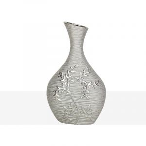 Romimex Vase argenté Porcelaine 22 x 36 x 9 cm