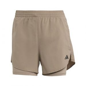 Adidas Short AEROREADY Made for Training Minimal Two-in-One marron noir femme - L
