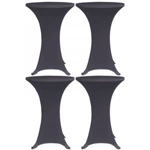 VidaXL Housses de table extensible 4 pcs 70 cm Anthracite