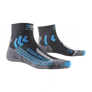 X-Socks Chaussette de Randonnée Trek Outdoor Low Cut - Anthracite Turquoise Bleu - Femme