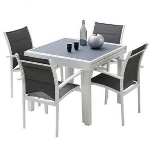 Alpina Garden Modulo 4 - Ensemble de jardin en aluminium avec 4 fauteuils