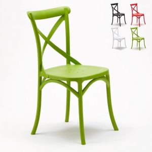 AHD Amazing Home Design - Chaise de cuisine et restaurant en polypropylène Vintage Paesana Cross design, Couleur: Vert