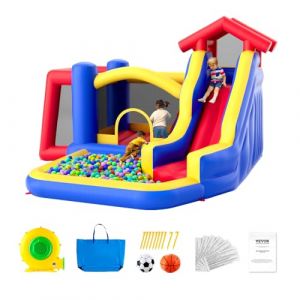 Château Gonflable-Vevor-Souffleur-Toboggan-Sac De Rangement-D¿Arrière-Enfants Âgés 3-8 Ans-333x338x203 Cm-Extérieur