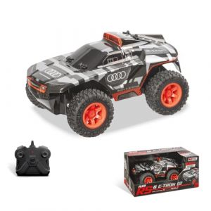 Mondo Motors Audi Q Etron Paris Dakar, mod&egrave;le &agrave; l'&eacute;chelle 1:24, jusqu'&agrave; 8 km/h de Vitesse, Voiture ref 63820, Couleur Gris