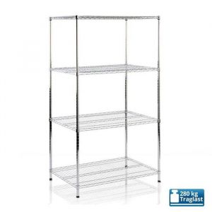 &Eacute;tag&egrave;re en m&eacute;tal Everest Chrom&eacute; 3/4/5 &Eacute;tag&egrave;res 60 x 35 x 90 cm Charge Max : 350 kg