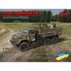ICM Maquette camion militaire : ZIL-131 avec l'&eacute;quipage DShKMd - 1/35