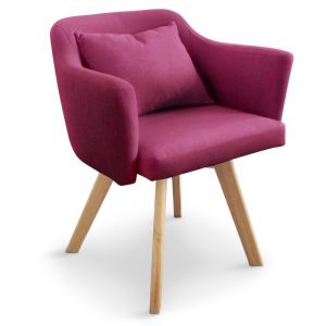 LesTendances Fauteuil Scandinave en Tissu "Delante" 67cm Violet