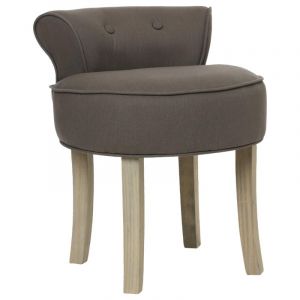 Image de Atmosphera Tabouret avec dossier - LIN et COTON - coloris GRIS TAUPE