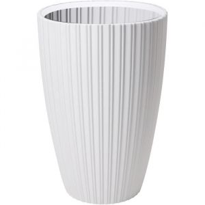 Garden id Pot de fleurs - Fancy - 40 x 58 cm - Pour jardin, balcons ou intérieurs - Blanc