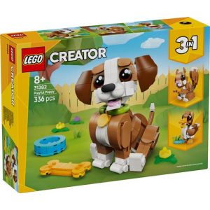 Lego 3-en-1 Les Adorables Animaux : Le Chiot Joueur - Chien Jouet - Figurine d'animal se Transformant en Écureuil ou Canard - Cadeau Original pour Fille ou Garçon dès 8 Ans 31382