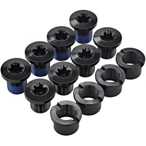 RaceFace Alu Torx Kit Boulon/Écrou de plateau 8/4 pièces, black Accessoires transmission