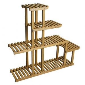 &Eacute;tag&egrave;re &agrave; plantes MENDLER HWC-L71 5 &eacute;tag&egrave;res, 95x105x25cm sapin bois brun