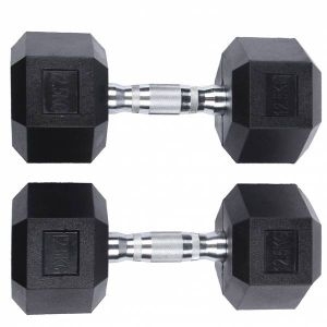 SPORTINATOR Haltère hexagonale de 12,5 kg Set de 2