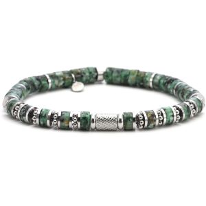 Bracelet 6mm Perles Heishi Turquoise Africaine Bali