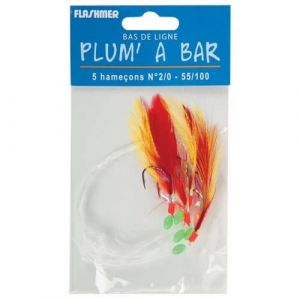 Flashmer Bas De Ligne De Peche Plum'A Bar Taille : Rouge/Jaune