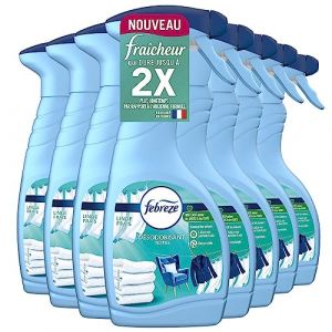 Febreze Désodorisant Textile, Linge Frais, 8x500ML, Combat Les Odeurs Pour Plus De Fraîcheur Et De Propreté