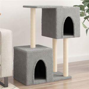 VidaXL Arbre à chat avec griffoirs en sisal gris clair 86 cm