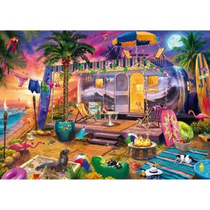 Schmidt Puzzle 1000 pièces : Roulotte en bord de mer