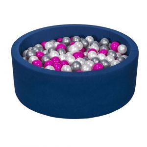 Piscine à balles + 450 balles perle rose argent