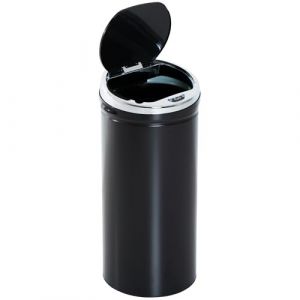 Homcom Poubelle automatique 42l capteur de mouvement acier galvanisé noir
