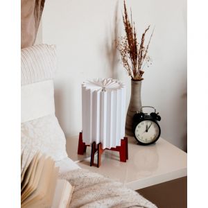 Lampe de table moderne en papier et bois pour int&eacute;rieurs chaleureux - taille l