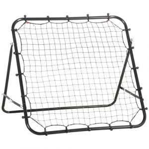 Homcom Filet de rebond - angle r&eacute;glable et 20 cordes &eacute;lastiques pour entra&icirc;nement de football tennis handball - m&eacute;tal - noir