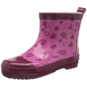 Playshoes Kid's Gummistiefel Halbschaft Herzchen - Bottes en caoutchouc taille 24, rose/rouge
